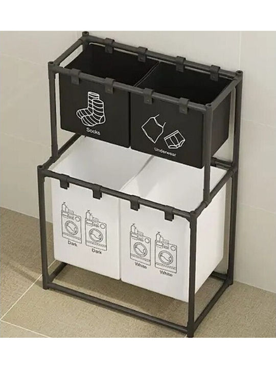 Fabric Laundry Basket 97x44x57cm Black