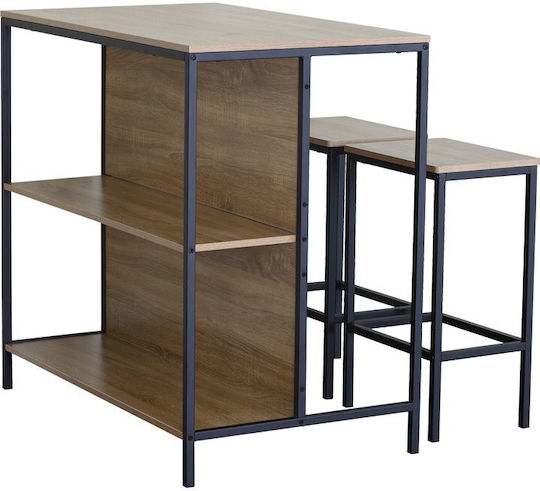 Bailon Правоъгълена Трапезария Бар Метално Oak, Black 100x60x95бр