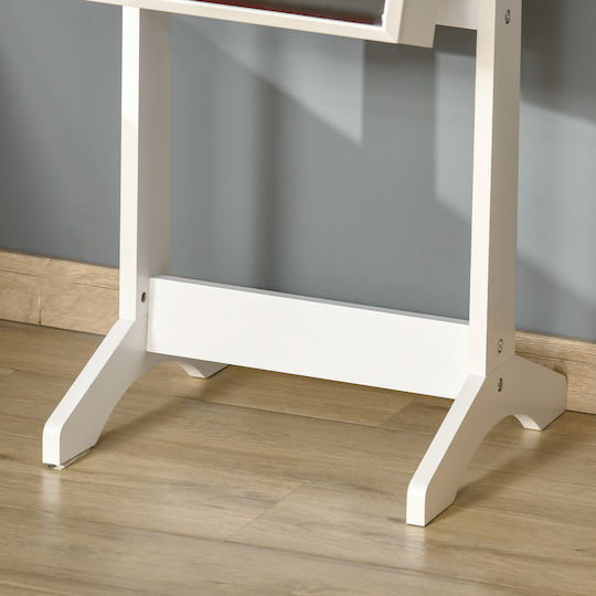 HomCom Floor Mirror with White Wooden Frame