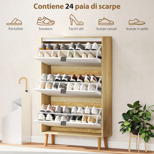 Holz Schuhschrank 80x24x127cm
