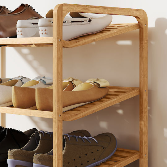 Bamboo Shoe Organizer Beige 76x33x50.8cm