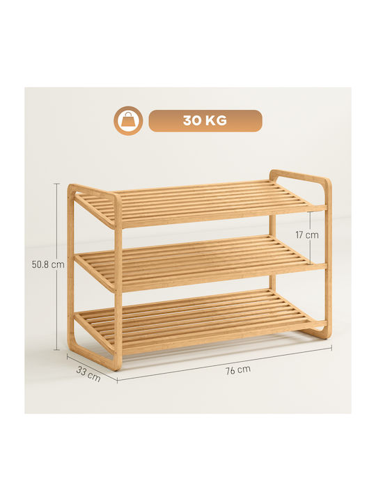 Bamboo Shoe Organizer Beige 76x33x50.8cm