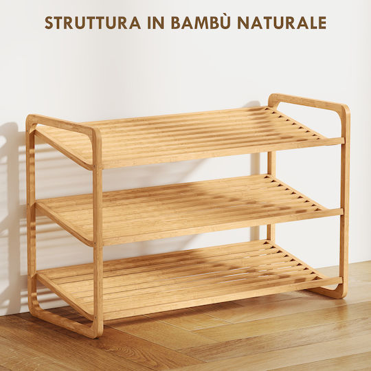 Bamboo Shoe Organizer Beige 76x33x50.8cm