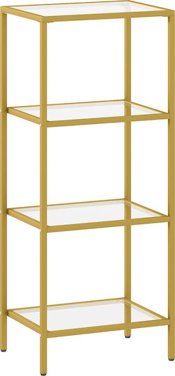 Rectangular Glass Side Table Gold M40xL30xH96.5cm