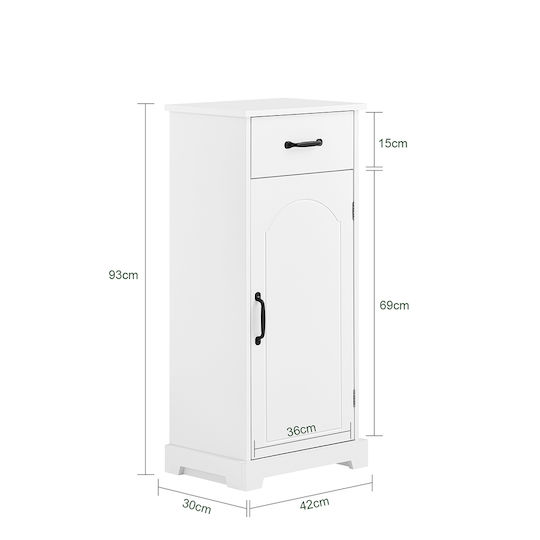 SoBuy Badezimmerschrank B42xT30xH93cm Weiß