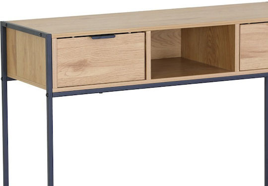 Κονσόλα Ξύλινη Oak / Μαύρο Μ100xΠ35xΥ80εκ.