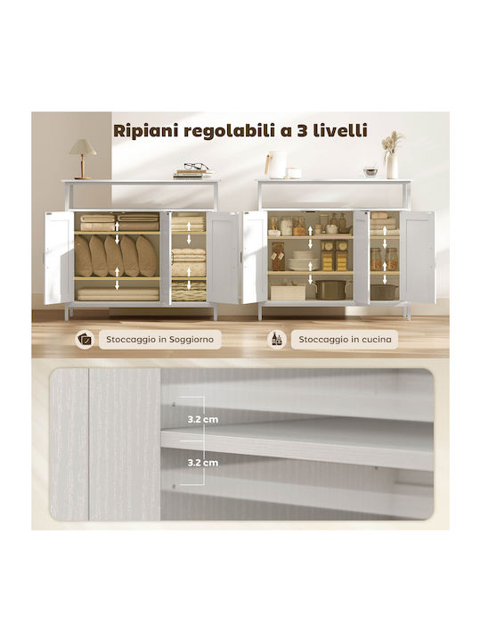 Sideboard made of Wood & Metal White 100x35x88cm