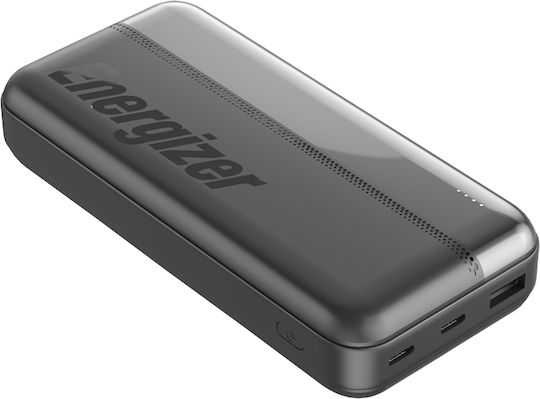 Energizer UE20050CC Power Bank 20000mAh 15W με Θύρα USB-A και 2 Θύρες USB-C Μαύρο