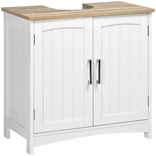 Kleankin Waschtisch mit Waschbecken L60xB60xH33cm White