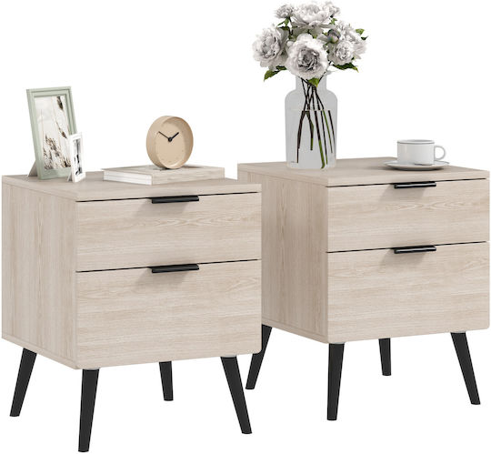 Bedside Tables Wooden Brown 2 Pieces 40x40x50cm