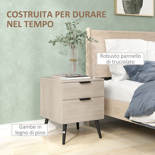 Bedside Tables Wooden Brown 2 Pieces 40x40x50cm