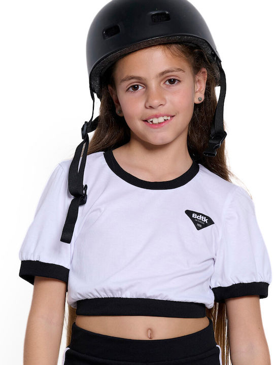 Παιδικό Crop Top Κοντομάνικο Λευκό