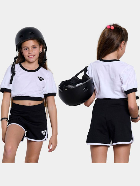 Παιδικό Crop Top Κοντομάνικο Λευκό