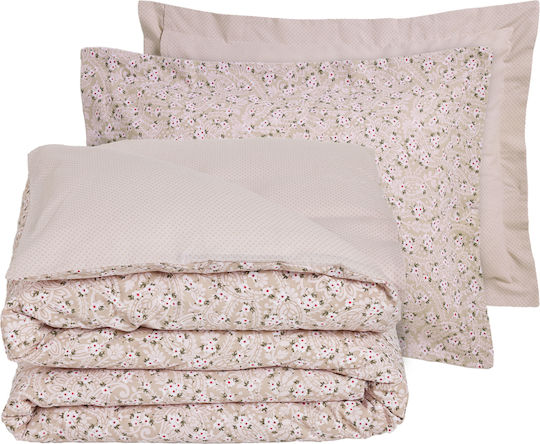 Das Home Duvet Cover Set Single with Pillowcase 160x240 Casual 5434 Taupe