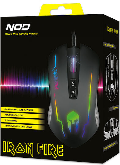 NOD Iron Fire RGB Геймърска Мишка 3200 DPI Черен