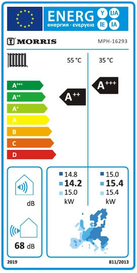 Morris Топлопомпа 16кВт Трифазен 65°C Моноблок