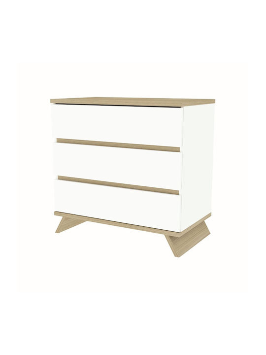 Βρεφική Συρταριέρα με 3 Συρτάρια Λευκή 50x90x88cm