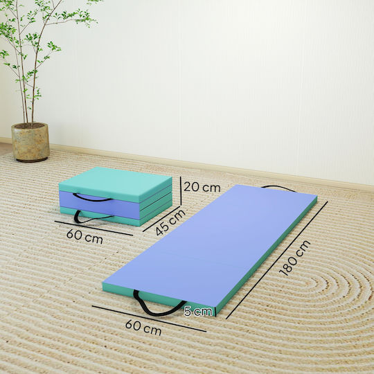 Sportnow Foldable Exercise Mat Pilates Green (180x60x5cm)