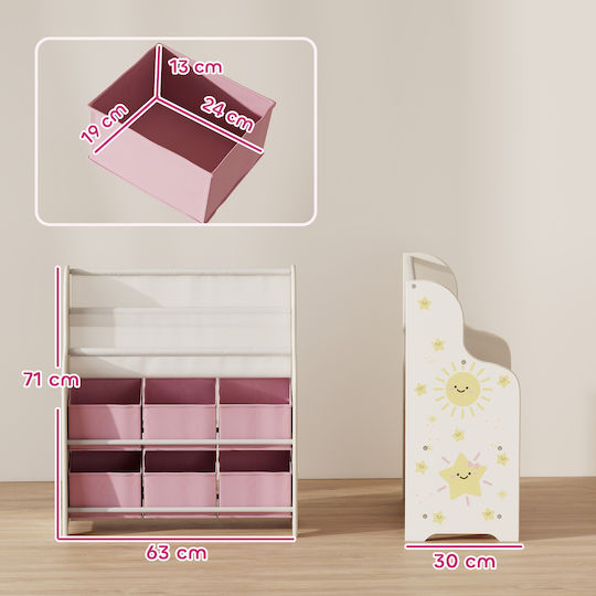 Aiyaplay Toy Storage System made of Wood Pink 63x30x71cm 1pcs