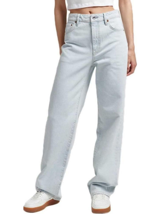 Hoch tailliert Damenjeans in Lockerer Passform Denim