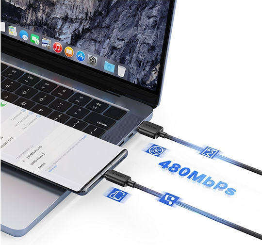 Usams Usams USB Typ-C Kabel USB 2.0 Männlich - USB-A Weiß 2m SJ693USB02