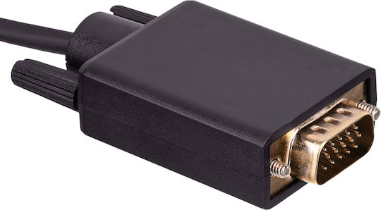 Akyga USB 2.0 Cable USB Type-C Male to VGA Black 1.5m
