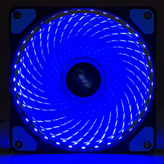 Akyga AW-12E-BL Case Fan 120mm με Μπλε Φωτισμό και Σύνδεση 3-Pin / 4-Pin Molex Μπλε