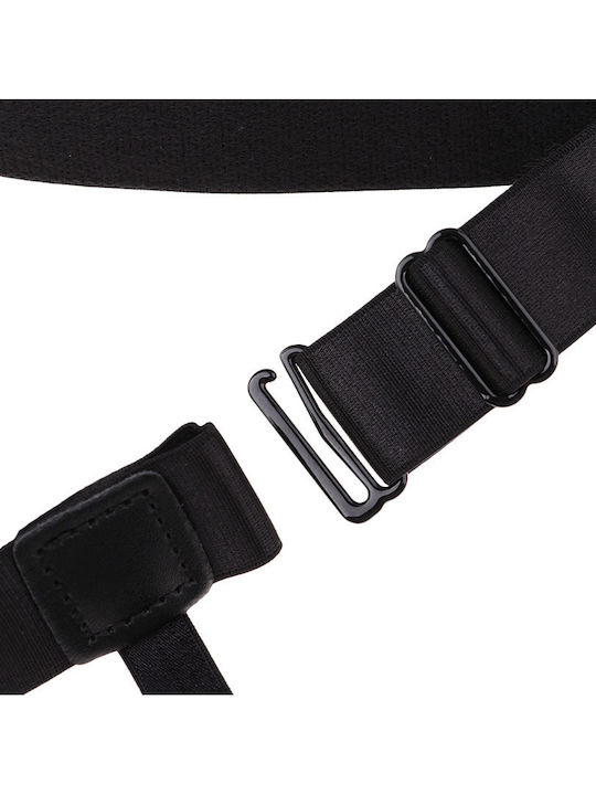 Set 2 Elasticated Shirt Fastening Straps Zola 3 Arms Black
