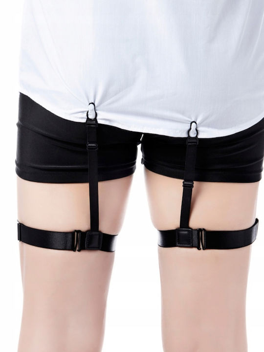 Set 2 Elasticated Shirt Fastening Straps Zola 3 Arms Black