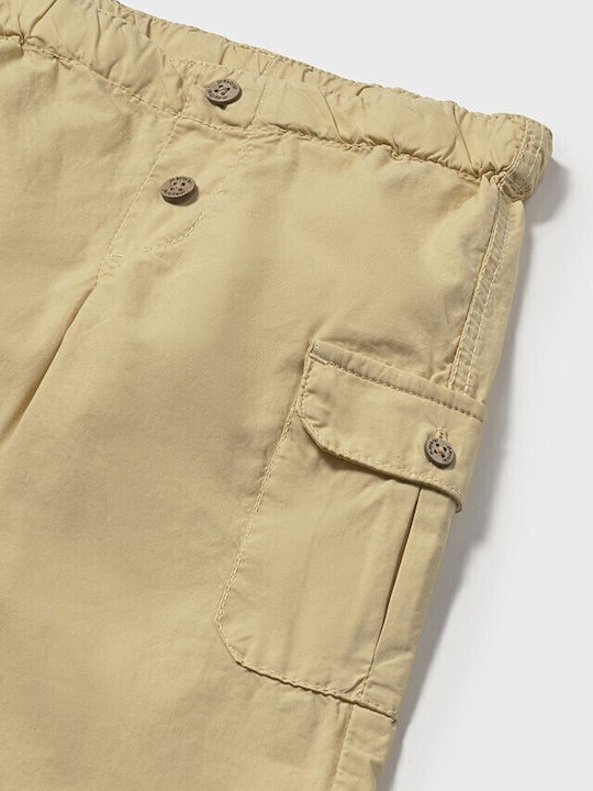 Kids' Cargo Fabric Pants Mustard Fit