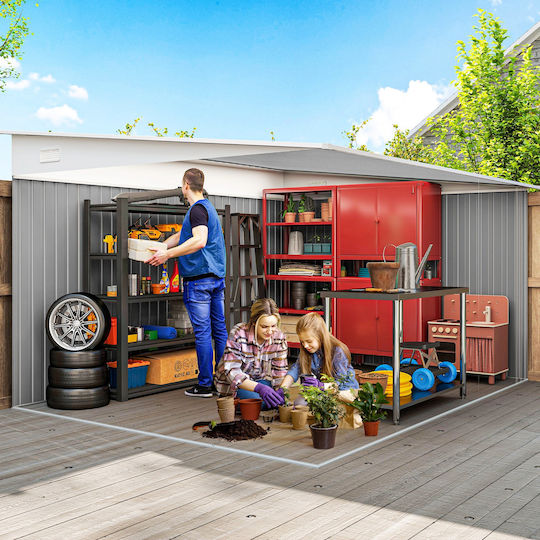 Metallic Garden Shed Galvanized Green with Air Vents M3.45xW2.8xH2m