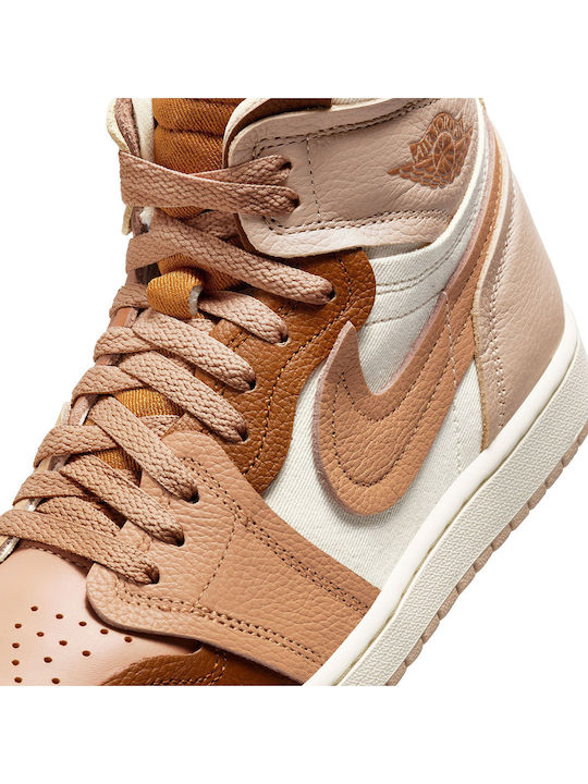 Air  1 High Damen Stiefel Coffee