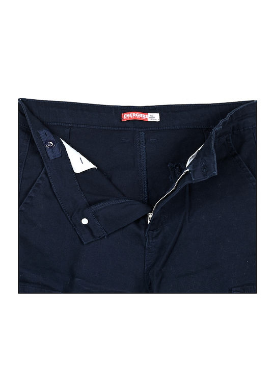 Kids' Cargo Fabric Pants Navy Blue