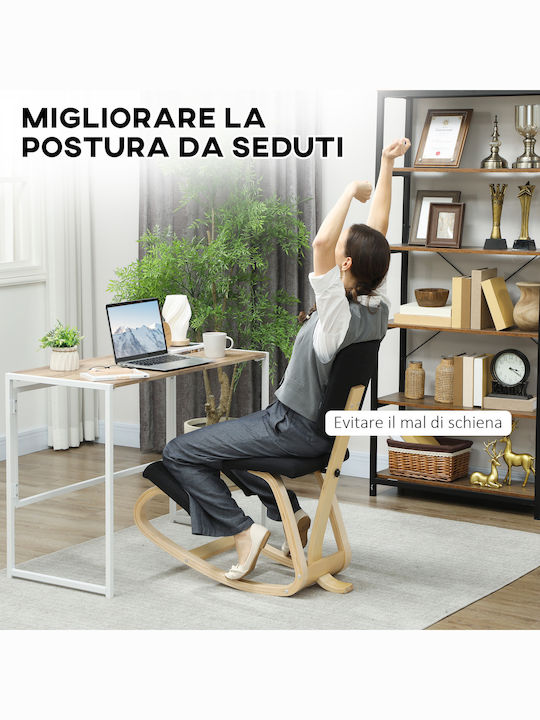 Scaun De Birou Cu Sprijin Pentru Genunchi Și Spătar Negru 51x84x93cm
