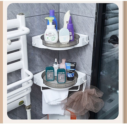 Wall Mounted Bathroom Shelf Plastic 29x29x6cm Gray