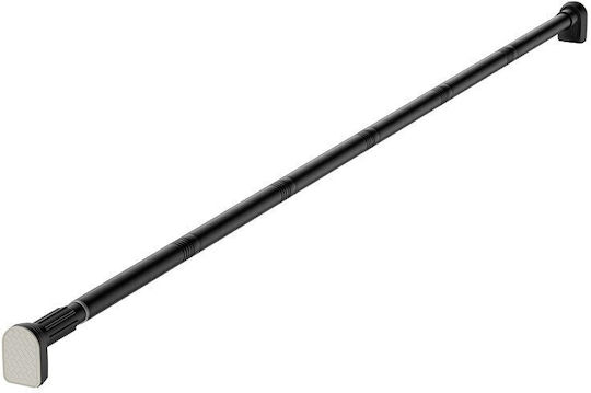 Pliere Bară de Perdea de Duș Drepti cu Ventuză din Oțel Inoxidabil Neagră Φ25mm 44εκ.