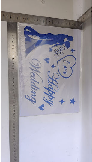 Sticker Adhesive Flippy Wedding Theme Happy Wedding Text Design 21x29 Cm Blue