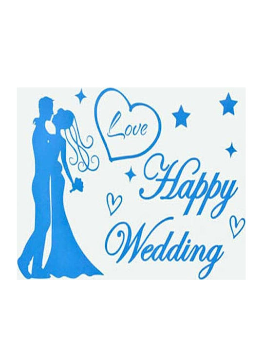 Sticker Klebe Flippy Hochzeitsmotto Glückliche Hochzeit Textdesign 21x29 Cm Blau
