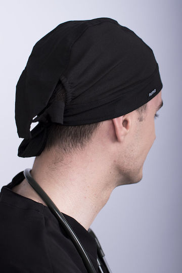 Numascrubs Men's Black Surgical Cap