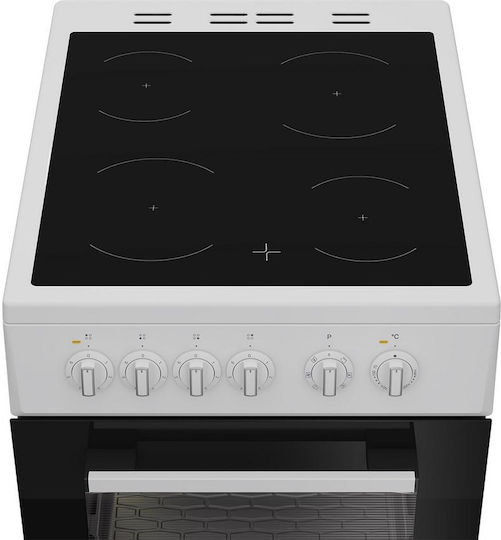 Indesit Cooker 55lt with Ceramic Hobs W50cm. White