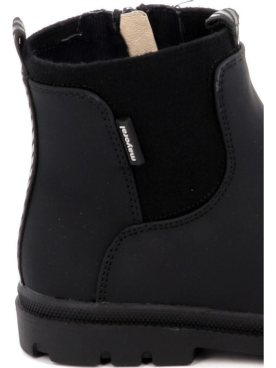 Ghete Copii din Piele cu Fermuar Negre