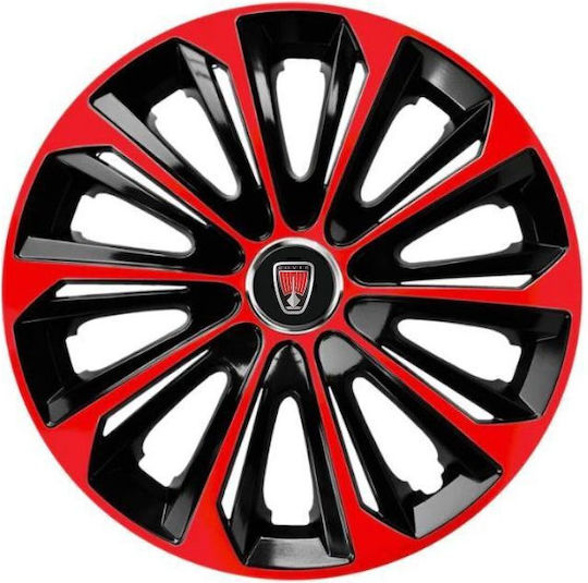 Car Hubcap Set with Rover Emblem 15" 4pcs Red