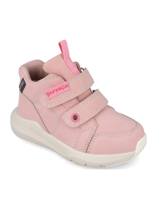 Anatomisch Suede Kinderstiefeletten mit Klettverschluss Rosa