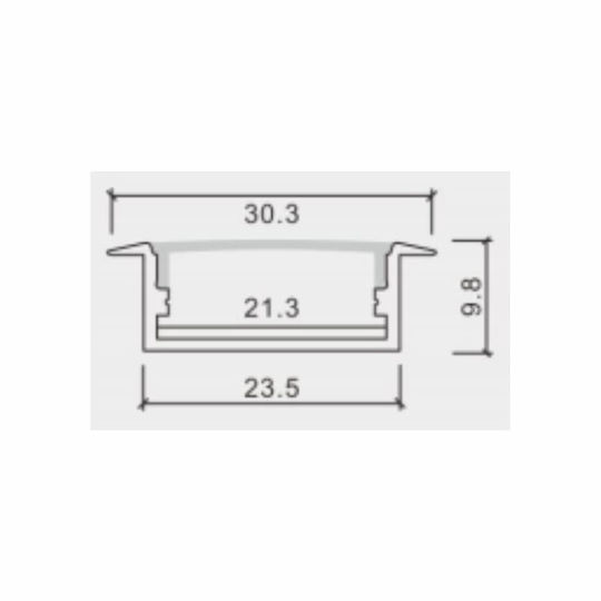 Profil De Aluminiu Încastrat Pentru Bandă LED Cu Acoperire Opal 30037