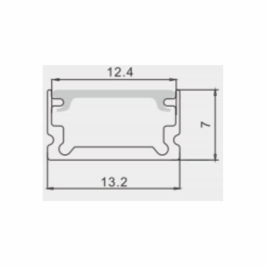 Schwarzes Aluminiumprofil Außen + Opalabdeckung Zubehör