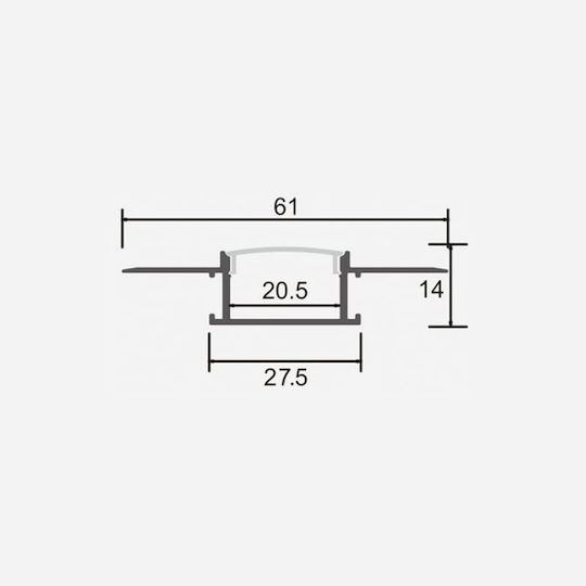 Trimless Drywall Aluminum Profile Opal Cover Two LED Strips Redpoint 29604