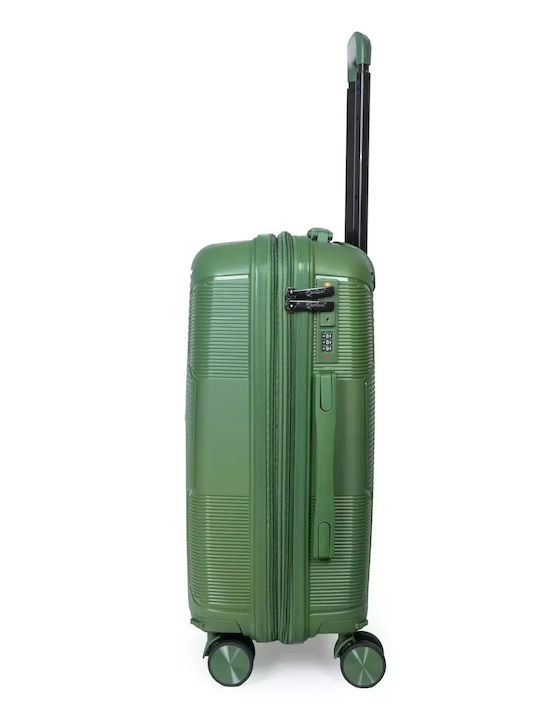 Cardinal Cabin Hard Green Travel Suitcase with 4 Wheels Height 55cm