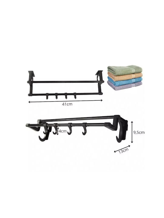 Calea ferată de Baie Dublă De Perete cu șuruburi ​40x9cm Negru