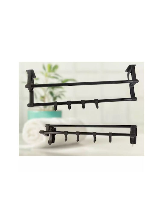 Calea ferată de Baie Dublă De Perete cu șuruburi ​40x9cm Negru