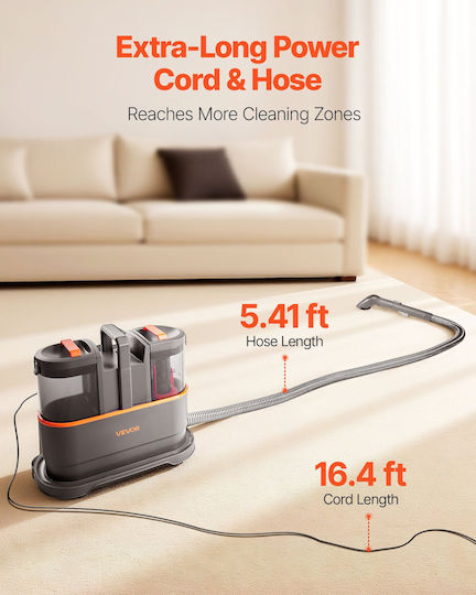 Vevor Σκούπα Υγρών / Στερεών με Πλαστικό Κάδο 1.5lt